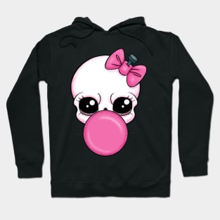 Pink Bubblegum Skull | Cute Skull Art Hoodie